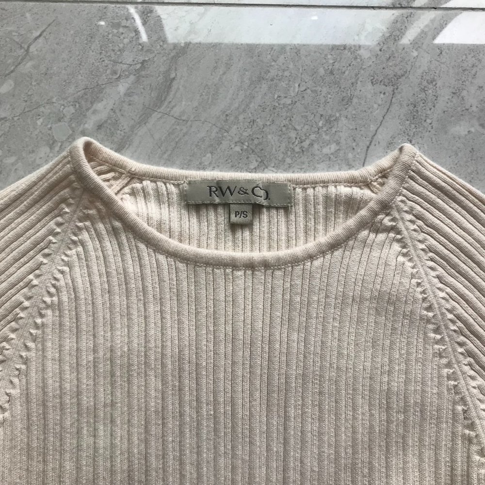 RW&CO Cotton Long Sleeve Top Cream Small